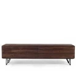 Discount Wohnen Nussbaum Lowboard mit zwei Klappen - Rivossa I