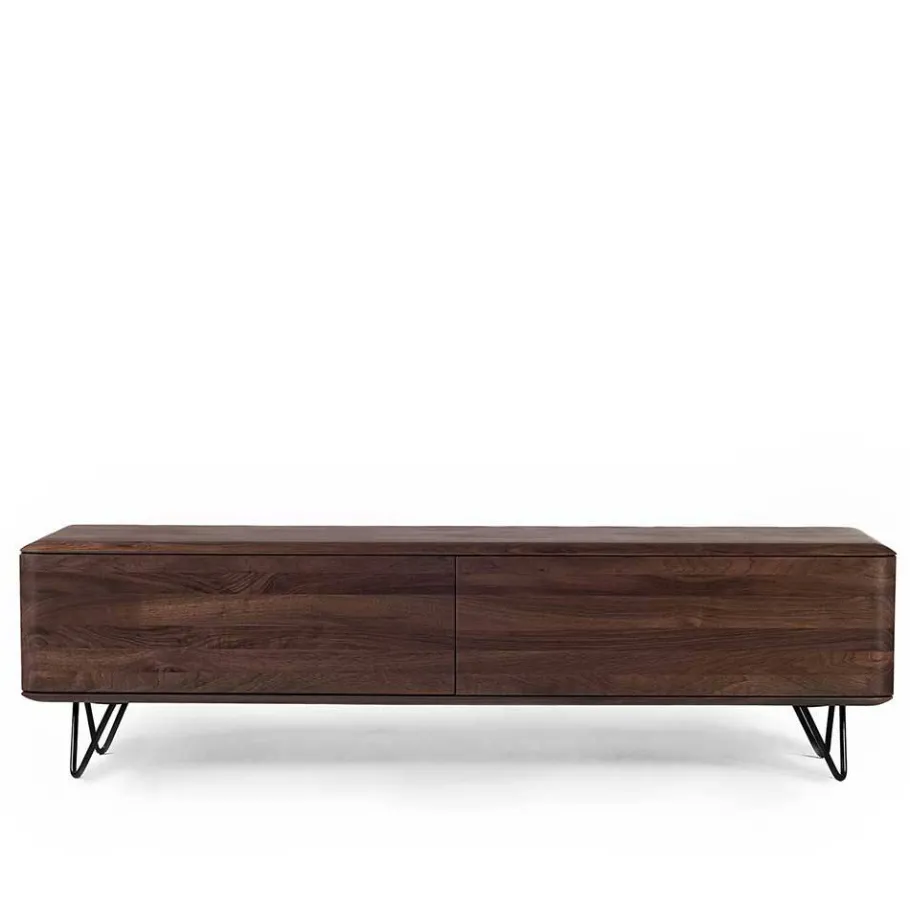 Discount Wohnen Nussbaum Lowboard mit zwei Klappen - Rivossa I