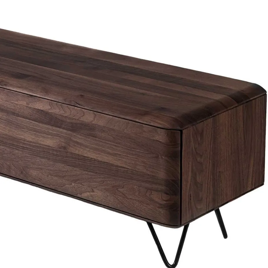 Discount Wohnen Nussbaum Lowboard mit zwei Klappen - Rivossa I