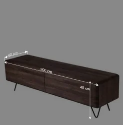 Discount Wohnen Nussbaum Lowboard mit zwei Klappen - Rivossa I