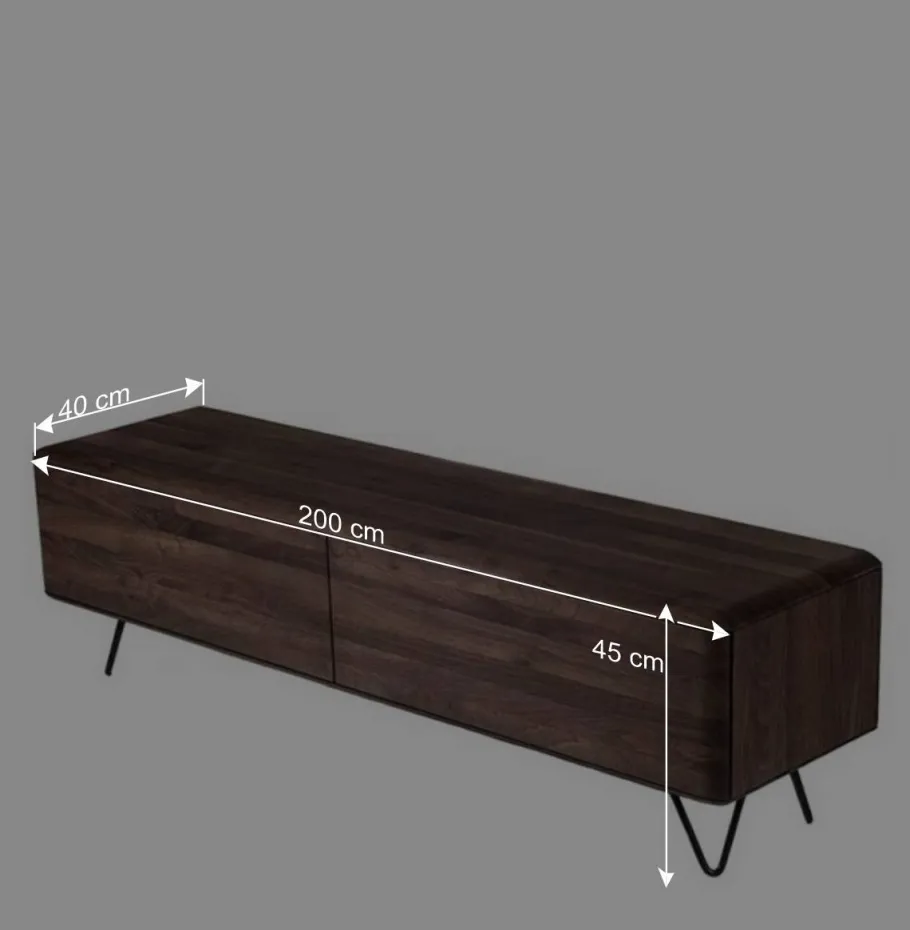 Discount Wohnen Nussbaum Lowboard mit zwei Klappen - Rivossa I