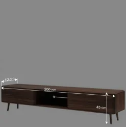 Clearance Wohnen Nussbaum TV Board in Natur geölt - Rivossa