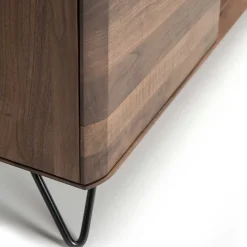 Best Wohnen Nussbaum TV Schrank mit Metallbeinen - Rivossa