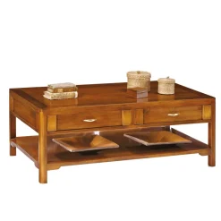 New Wohnen Nussbaumfarbener Couchtisch Mugello mit 2 Schubladen