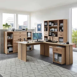 Clearance Wohnen Office Möbelset teilmassiv - Emly (achtteilig)