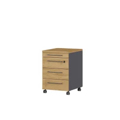 New Wohnen Officetisch mit Rollcontainer Set - Eture (zweiteilig)