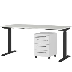Online Wohnen Officetisch mit Rollcontainer Set - Pontin (zweiteilig)