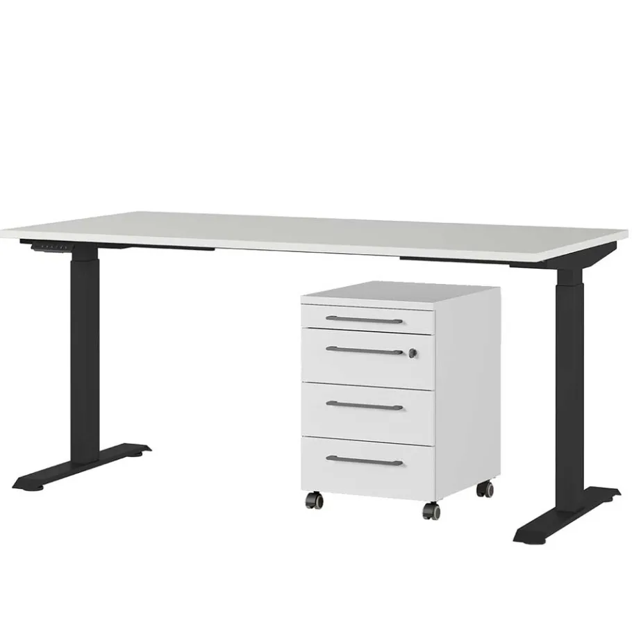 Online Wohnen Officetisch mit Rollcontainer Set - Pontin (zweiteilig)