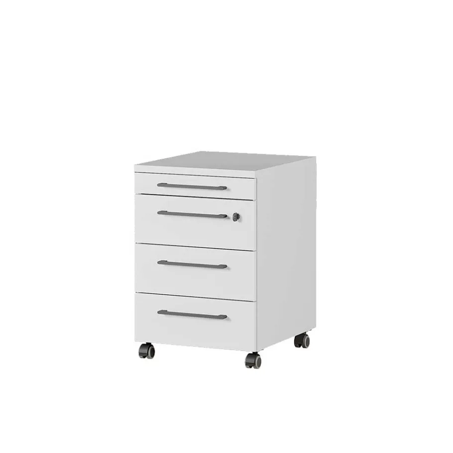 Online Wohnen Officetisch mit Rollcontainer Set - Pontin (zweiteilig)