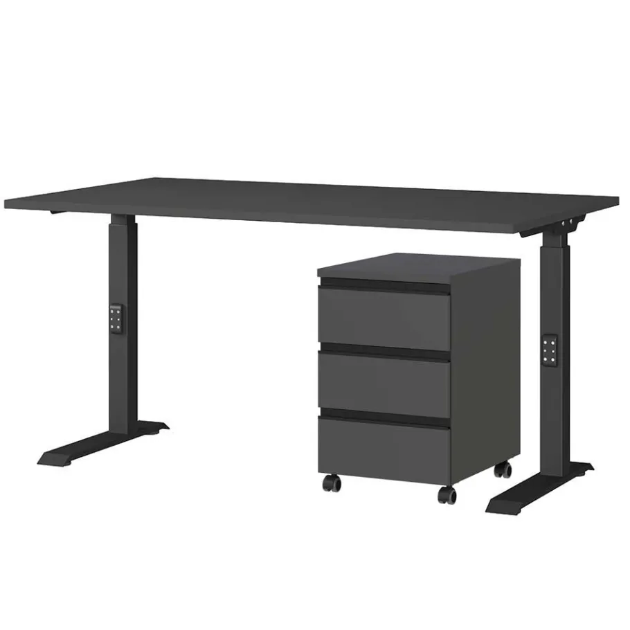 Discount Wohnen Officetisch und Rollcontainer Set - Espnoz (zweiteilig)