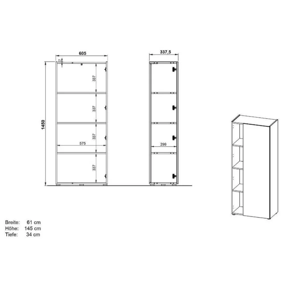 Clearance Wohnen Officetisch und Schränke Set - Casai (dreiteilig)