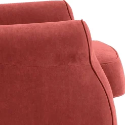 Online Wohnen Ohrenbackensessel aus Velours in Terracotta - Zadella