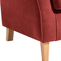 Online Wohnen Ohrenbackensessel aus Velours in Terracotta - Zadella