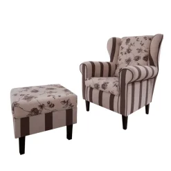 Clearance Wohnen Ohrenbackensessel Prisma in Braun Beige