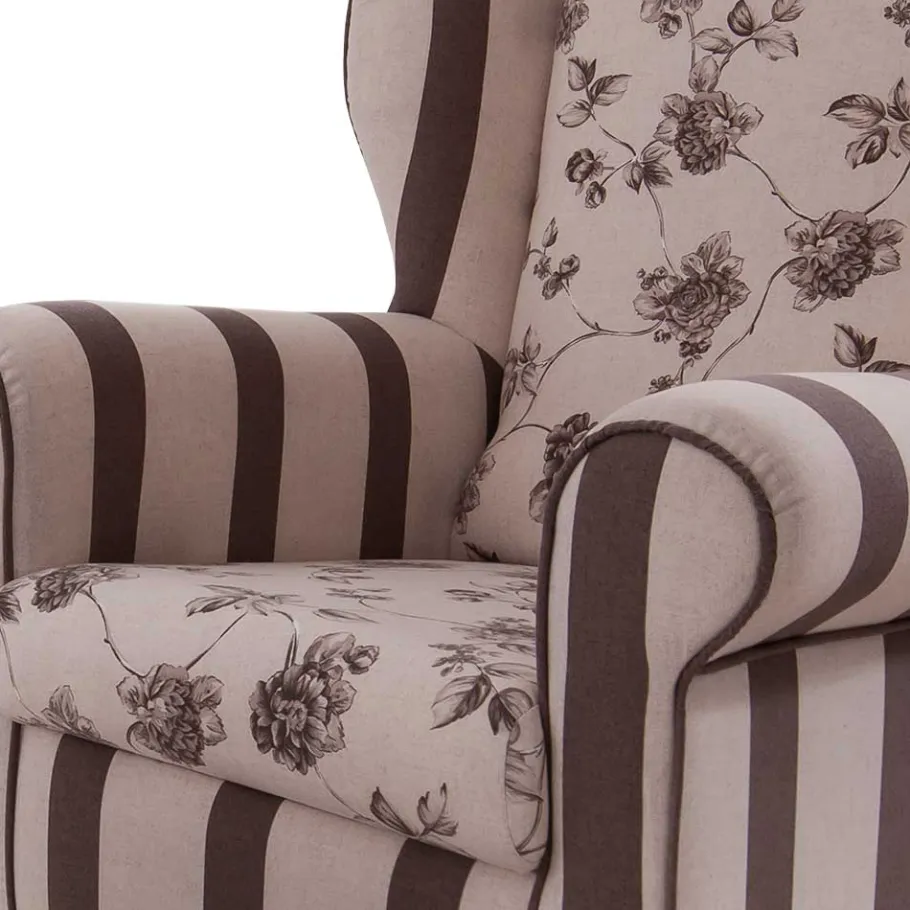 Clearance Wohnen Ohrenbackensessel Prisma in Braun Beige