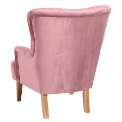 Best Wohnen Ohrensessel aus Samtvelours Rosa - Camilla