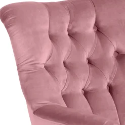 Best Wohnen Ohrensessel aus Samtvelours Rosa - Camilla