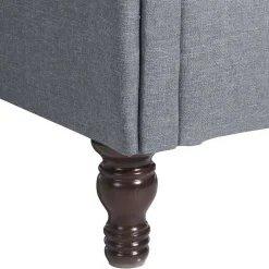 Hot Wohnen Ohrensessel in Jeansblau und Nussbaum Braun - Sasmia
