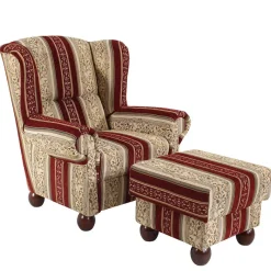 Clearance Wohnen Ohrensessel mit Streifen und Ornamenten - Basento