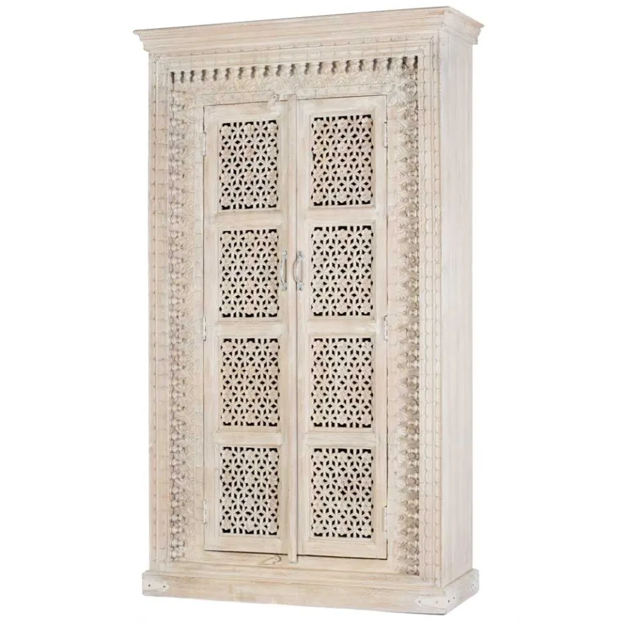 Online Wohnen Orient Design Schrank in Mangoholz White Wash - Capo