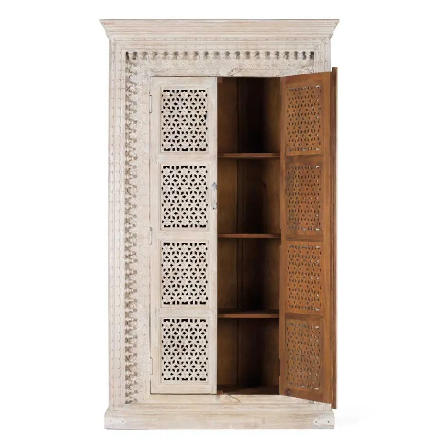 Online Wohnen Orient Design Schrank in Mangoholz White Wash - Capo