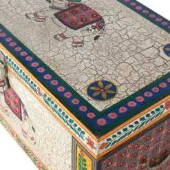 Clearance Wohnen Orient Design Truhe in Bunt mit Elefanten Motiv - Branle