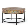 Hot Wohnen Orient Style Couchtisch mit Elefanten farbenfroh bemalt - Tabacho