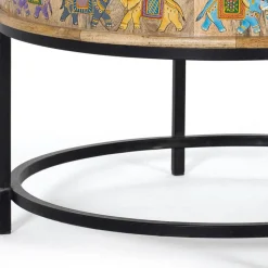 Hot Wohnen Orient Style Couchtisch mit Elefanten farbenfroh bemalt - Tabacho