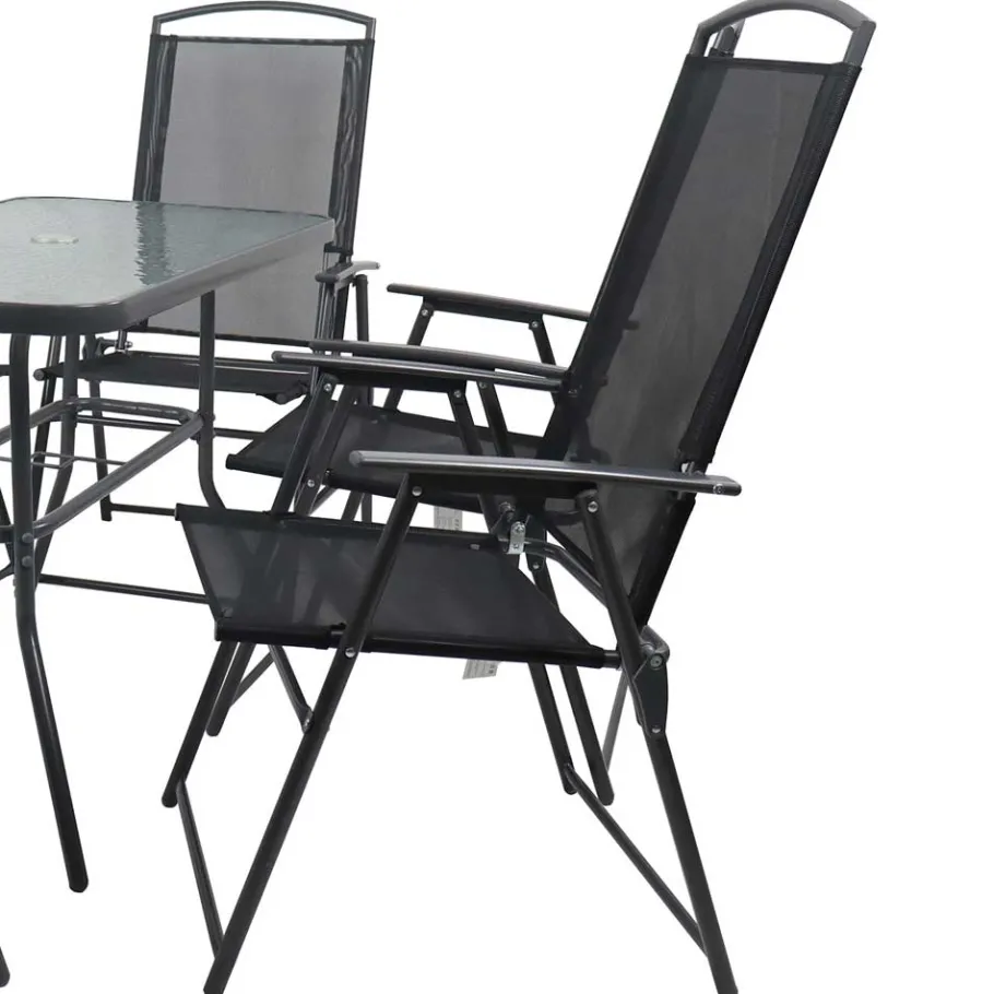 Outlet Wohnen Outdoor Tisch & Klappstühle Set - Alcamo (siebenteilig)