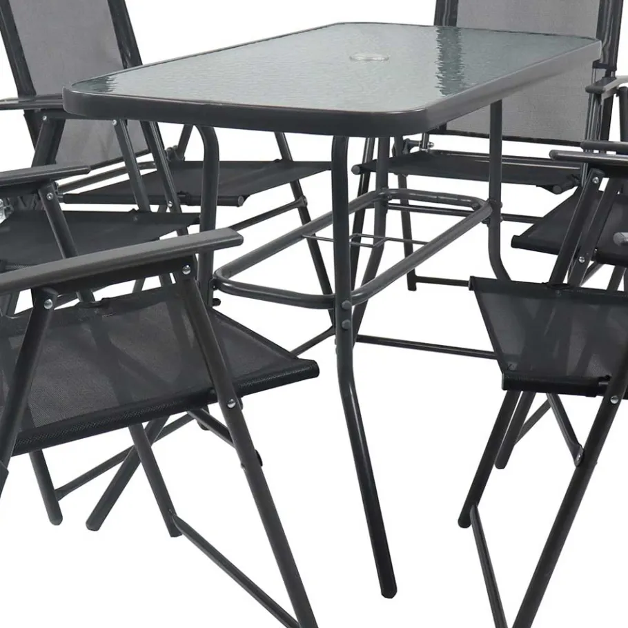 Outlet Wohnen Outdoor Tisch & Klappstühle Set - Alcamo (siebenteilig)