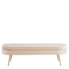 Hot Wohnen Ovale Polsterbank in Beige & Gold - Mamoud