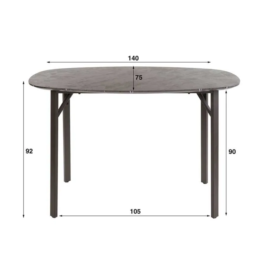Discount Wohnen Ovaler Bartisch 92 cm hoch - Crash
