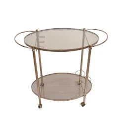 Clearance Wohnen Ovaler Barwagen mit Glas Twinta & Metall Bronzefarben