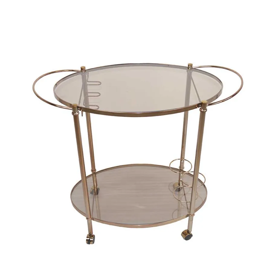 Clearance Wohnen Ovaler Barwagen mit Glas Twinta & Metall Bronzefarben