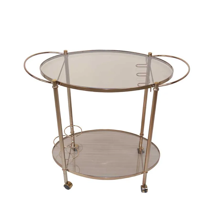 Clearance Wohnen Ovaler Barwagen mit Glas Twinta & Metall Bronzefarben