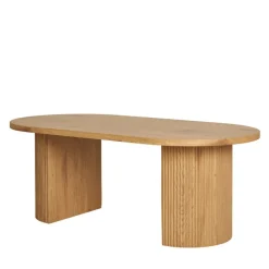 Clearance Wohnen Ovaler Couchtisch in Eiche Holzoptik - Saracan