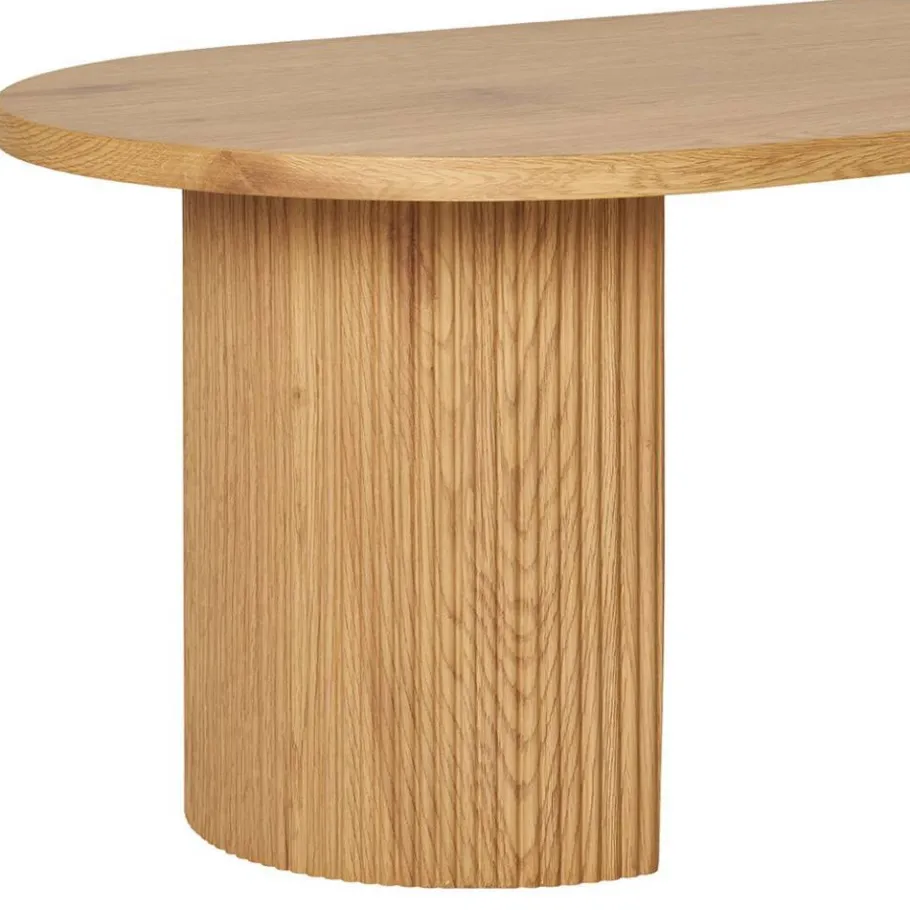 Clearance Wohnen Ovaler Couchtisch in Eiche Holzoptik - Saracan