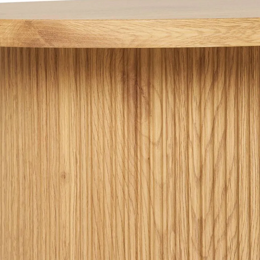 Clearance Wohnen Ovaler Couchtisch in Eiche Holzoptik - Saracan