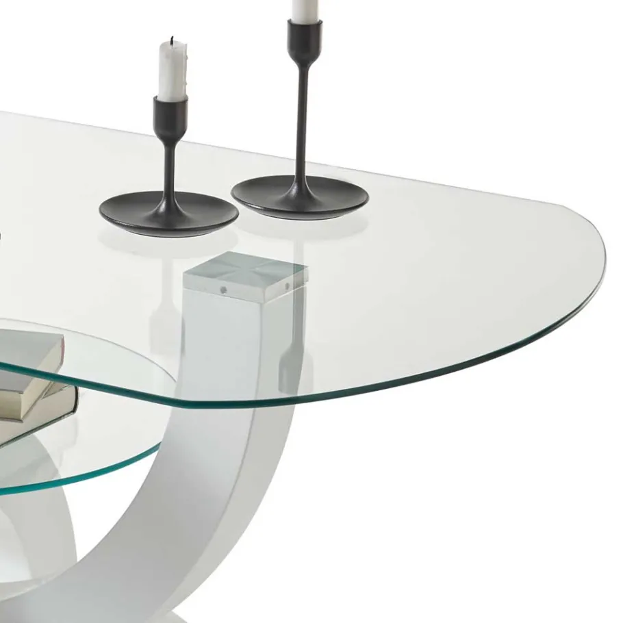 New Wohnen Ovaler Design Glastisch fürs Wohnzimmer - Trucos