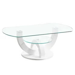 New Wohnen Ovaler Design Glastisch fürs Wohnzimmer - Trucos