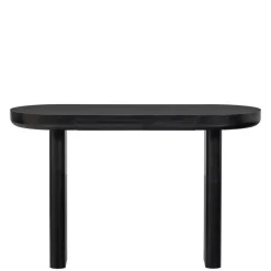 Outlet Wohnen Ovaler Design Schreibtisch in Schwarz Holzoptik - Belinda
