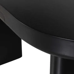 Outlet Wohnen Ovaler Design Schreibtisch in Schwarz Holzoptik - Belinda