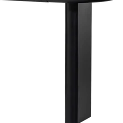 Outlet Wohnen Ovaler Design Schreibtisch in Schwarz Holzoptik - Belinda
