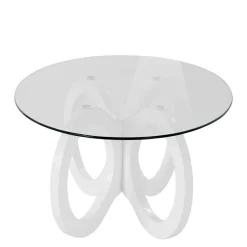 Sale Wohnen Ovaler Design-Couchtisch in Transparent Glas - Gildas