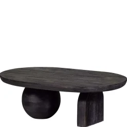 Discount Wohnen Ovaler Design-Couchtisch in Schwarz - Islando