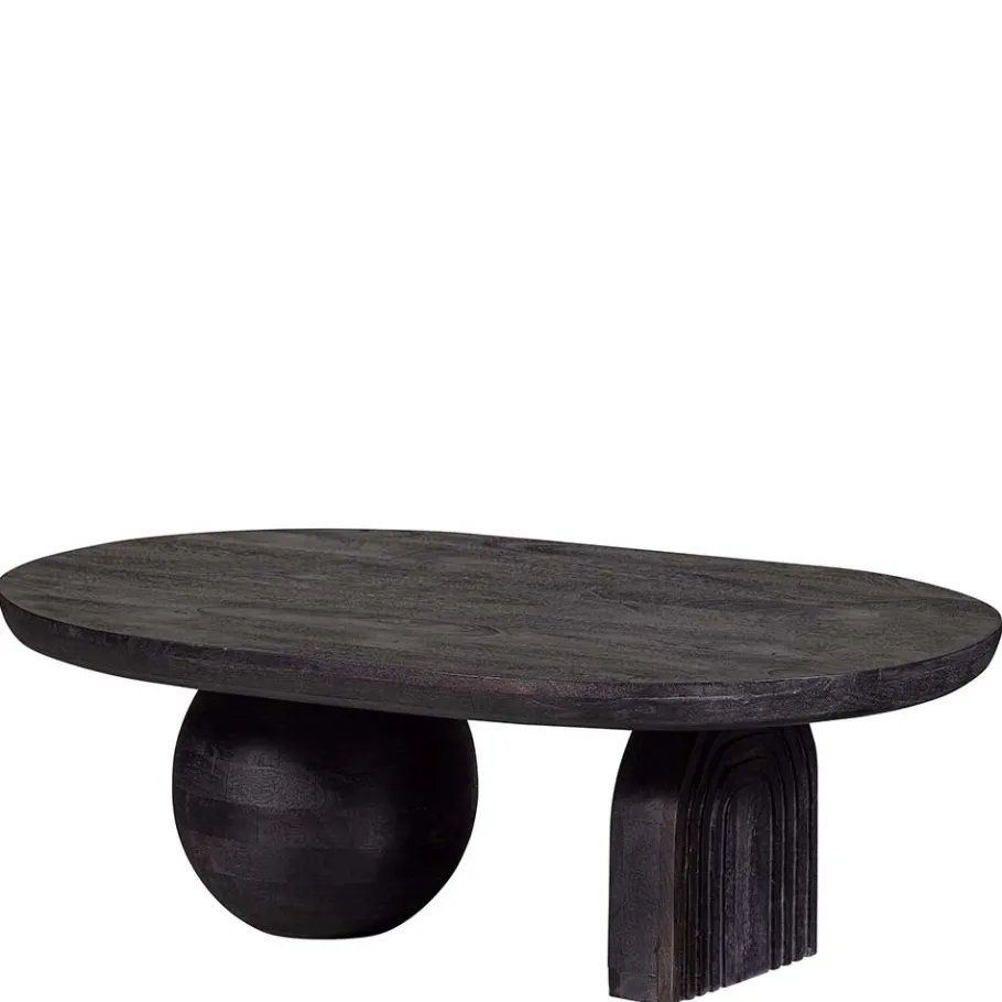 Discount Wohnen Ovaler Design-Couchtisch in Schwarz - Islando