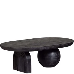 Discount Wohnen Ovaler Design-Couchtisch in Schwarz - Islando