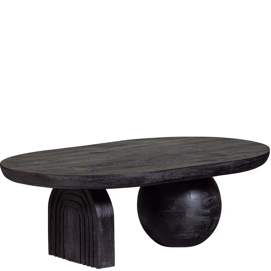 Discount Wohnen Ovaler Design-Couchtisch in Schwarz - Islando