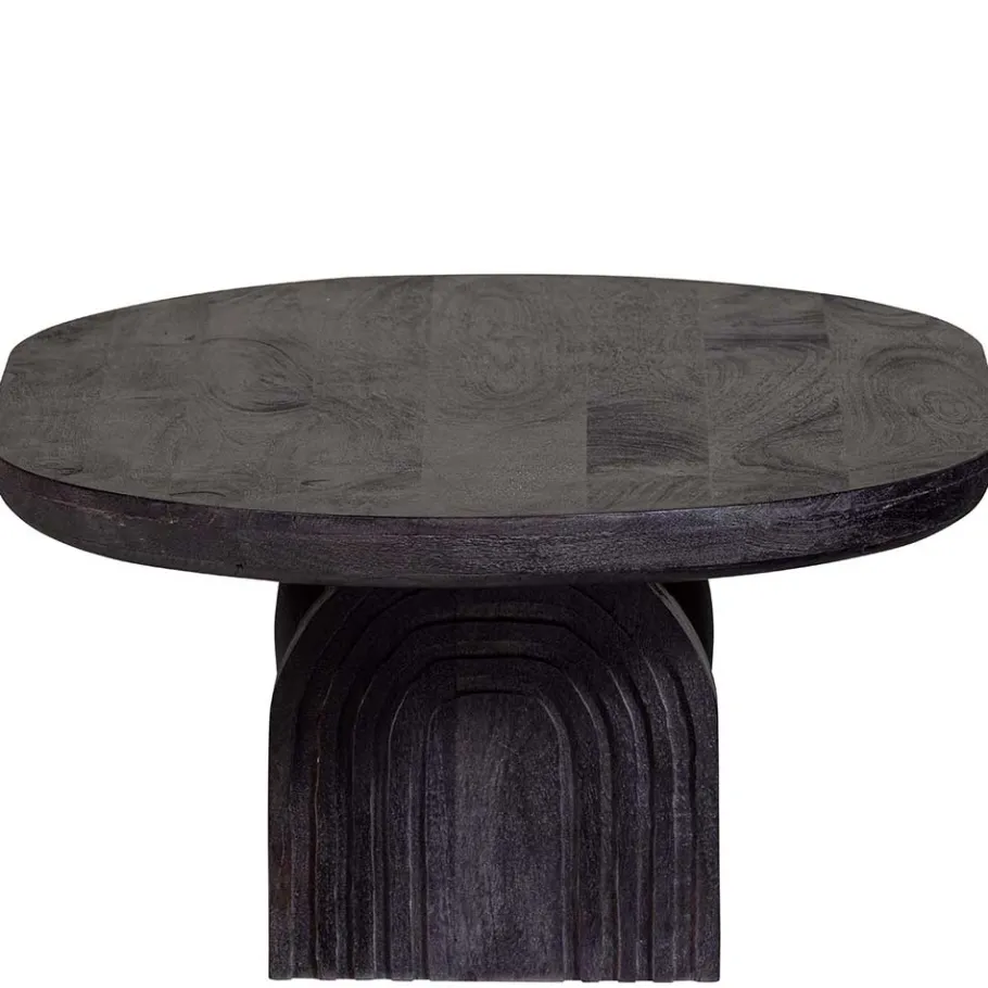 Discount Wohnen Ovaler Design-Couchtisch in Schwarz - Islando