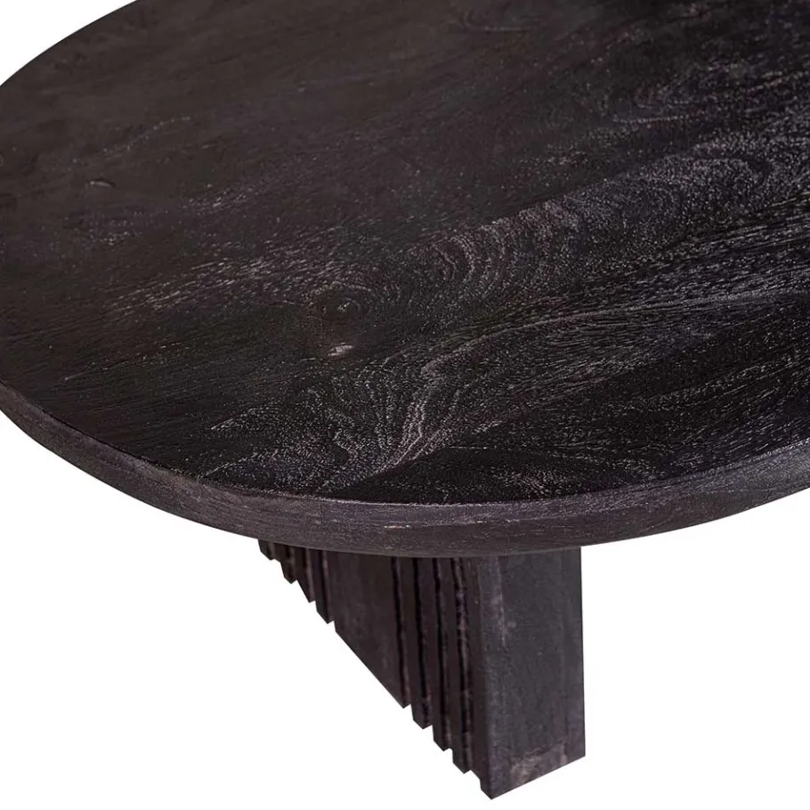 Discount Wohnen Ovaler Design-Couchtisch in Schwarz - Islando